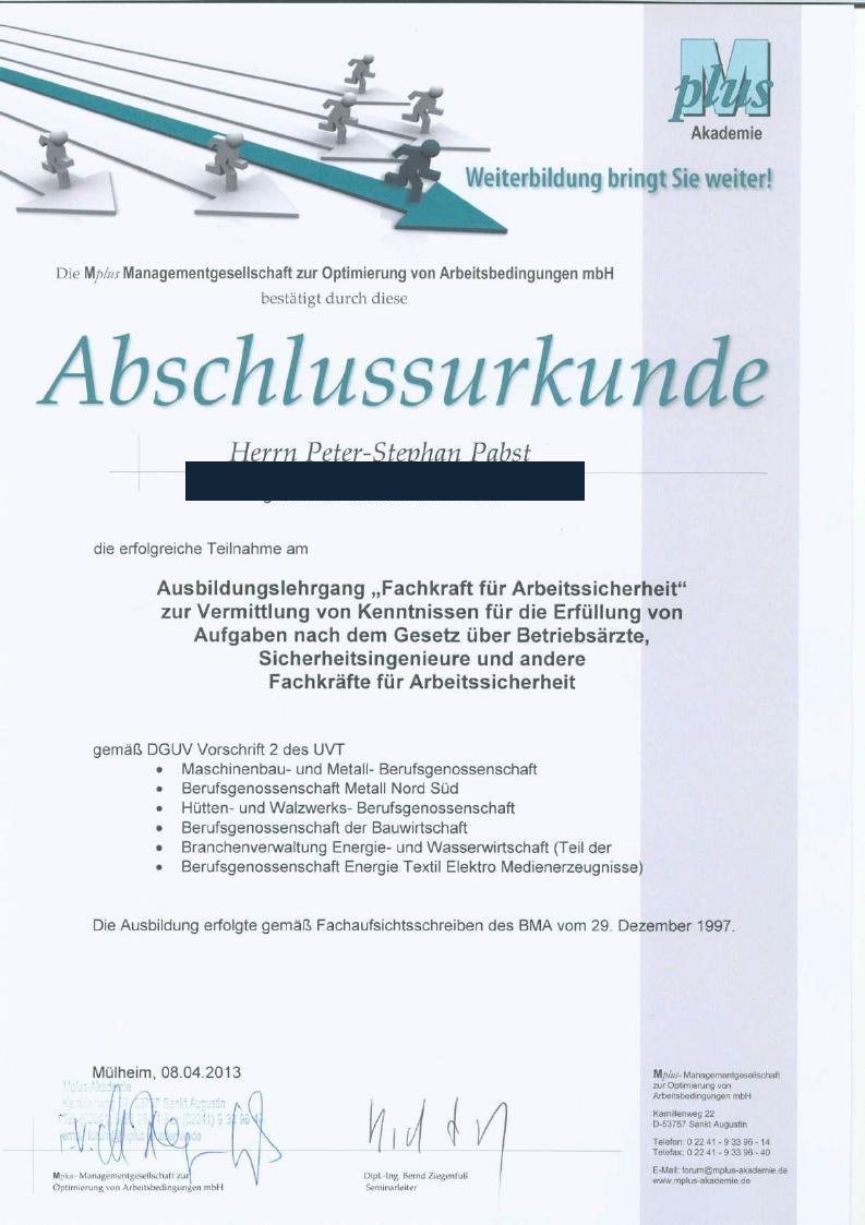 Fachkraft für Arbeitssicherheit