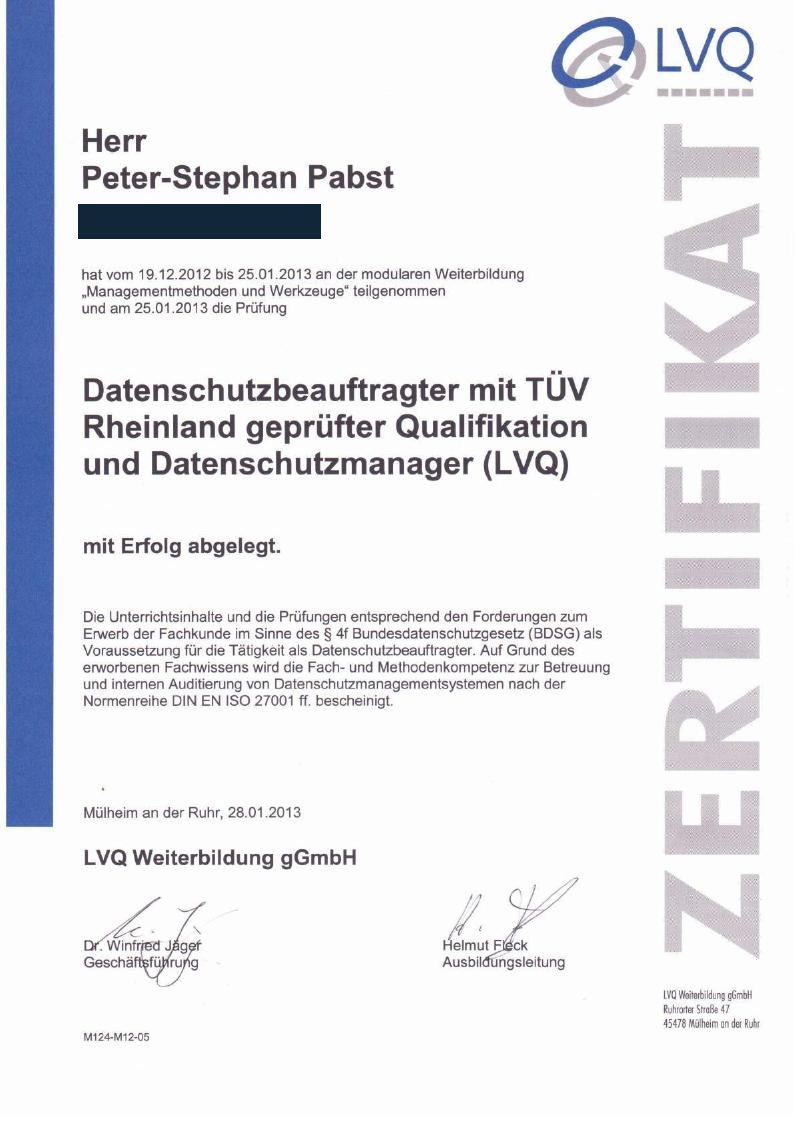 Datenschutzbeauftragter & Datenschutzmanager