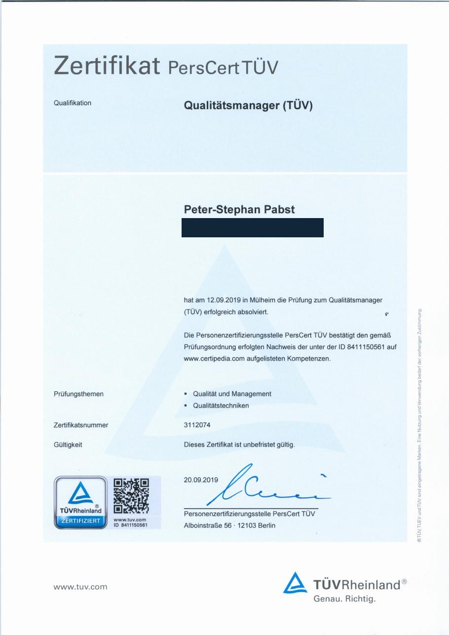 Qualitätsmanager (TÜV)