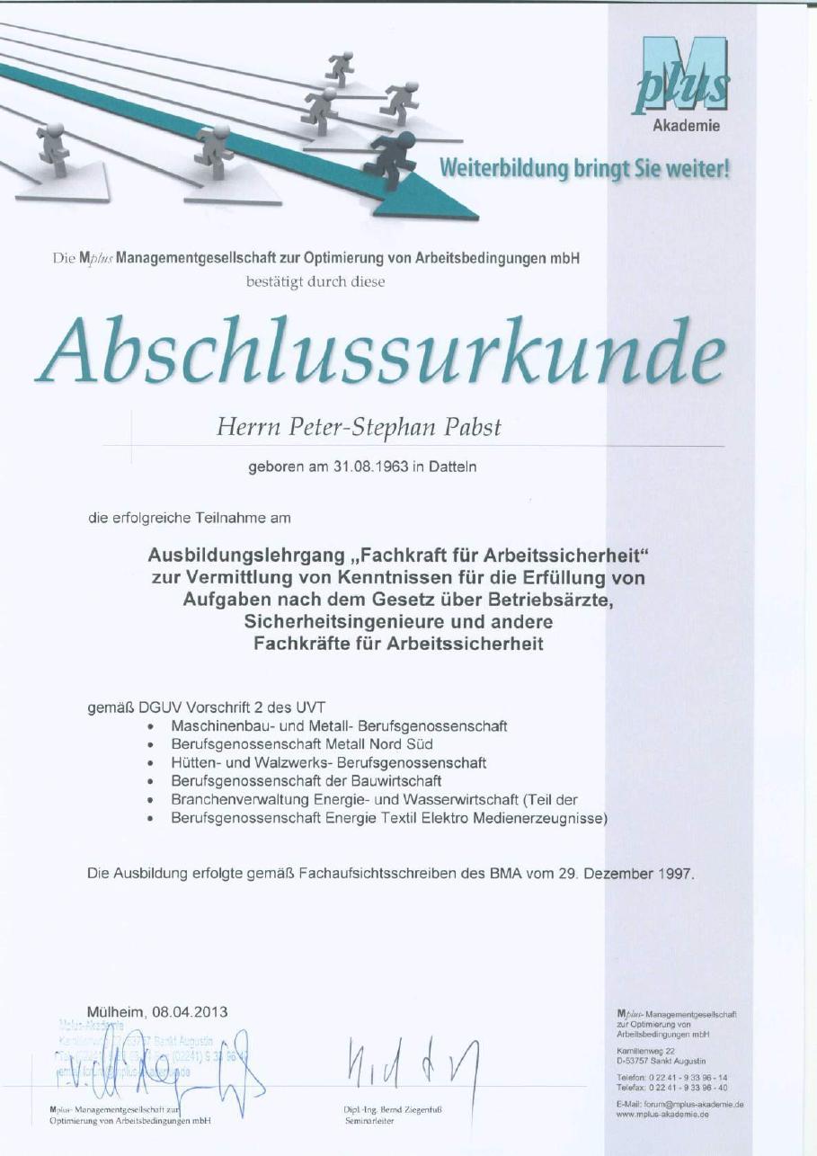 Fachkraft für Arbeitssicherheit